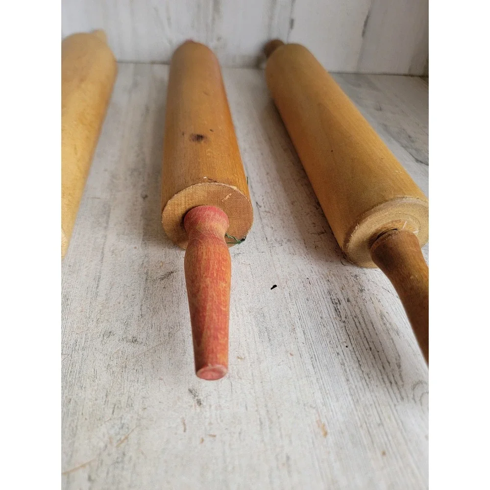 Vintage baking‎ wooden rolling pin accessory kitchen set home decor
